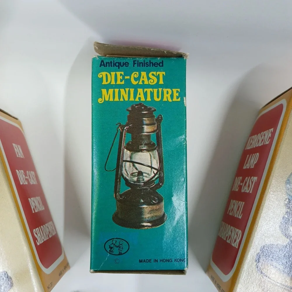 Die-Cast Mini Pencil Sharpeners LOT Set of 6‎ Vintage Made In Hong Kong